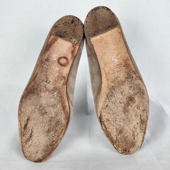 J. Crew Suede Leather Tassel Smoking Loafers Size 8.5 In Light Khaki Neutral - Picture 5 of 8